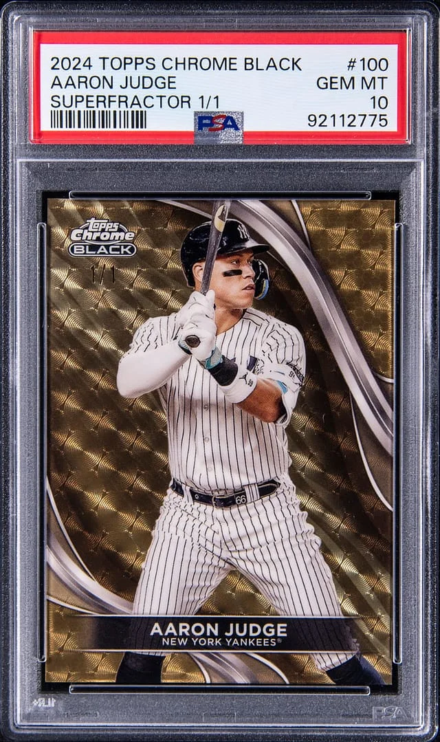 2024 Topps Chrome Black Aaron Judge SuperFractor #100 card image