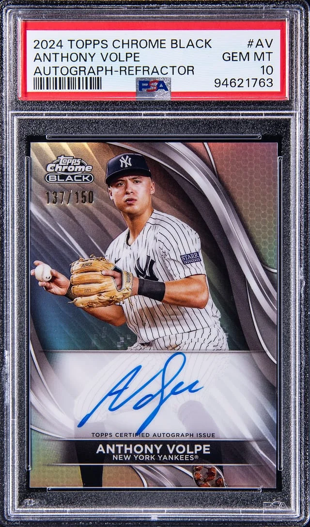 2024 Topps Chrome Black Anthony Volpe Autograph Refractor #AV card image