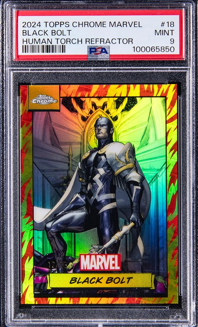 2024 Topps Chrome Black Bolt Marvel Human Torch Refractor #18 card image