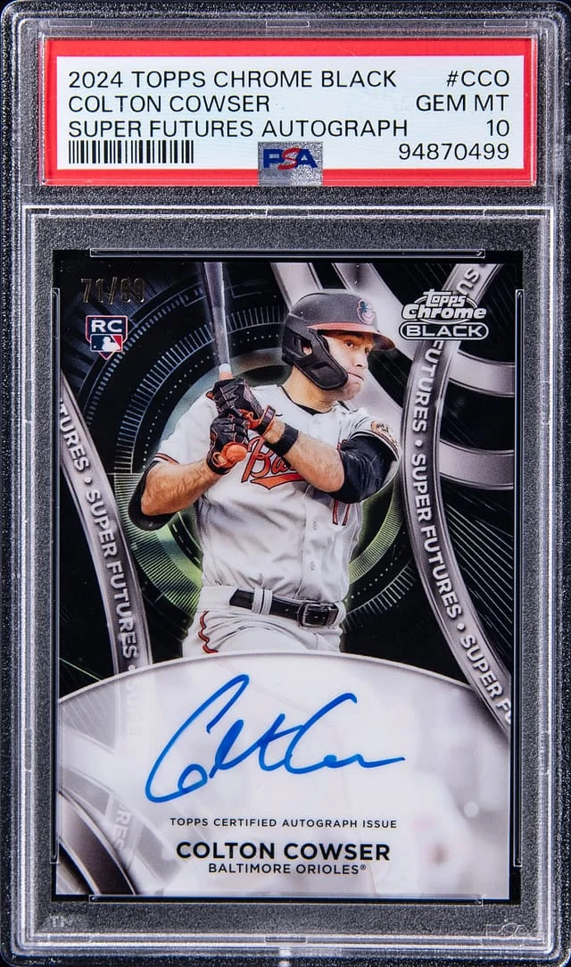 2024 Topps Chrome Black Colton Cowser Super Futures Autograph #CCO card image