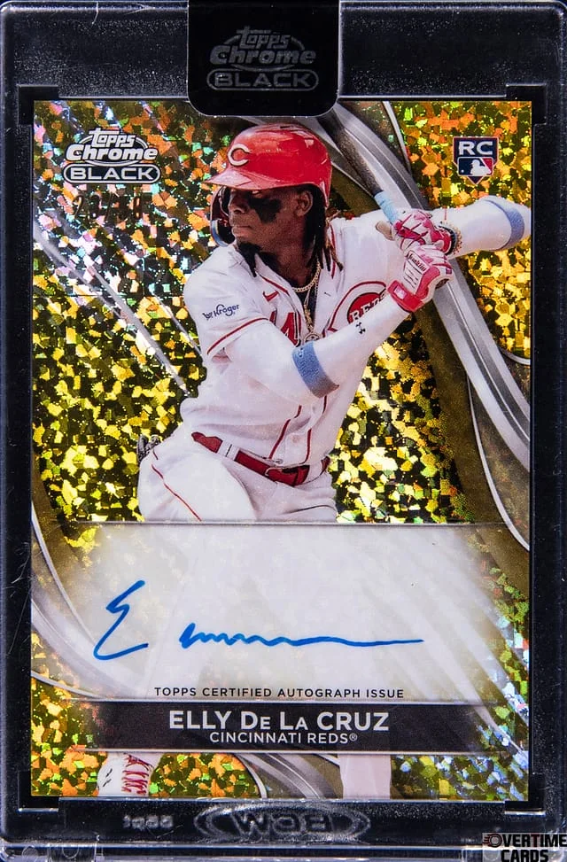 2024 Topps Chrome Black Elly De La Cruz Autographs Orange Refractor #CBA-ED card image