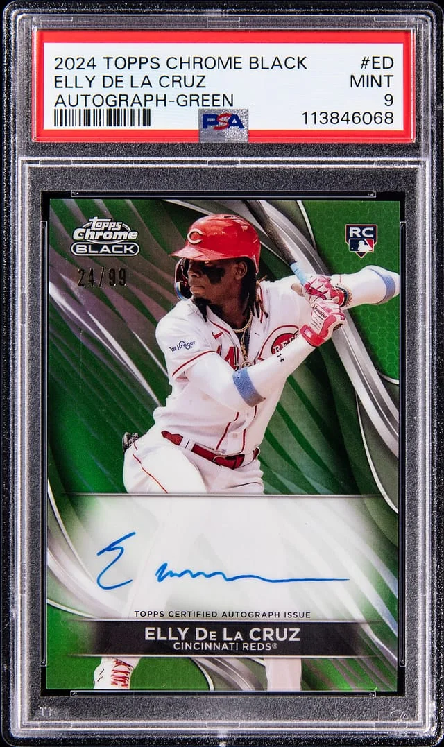 2024 Topps Chrome Black Elly De La Cruz Autograph Green #ED card image
