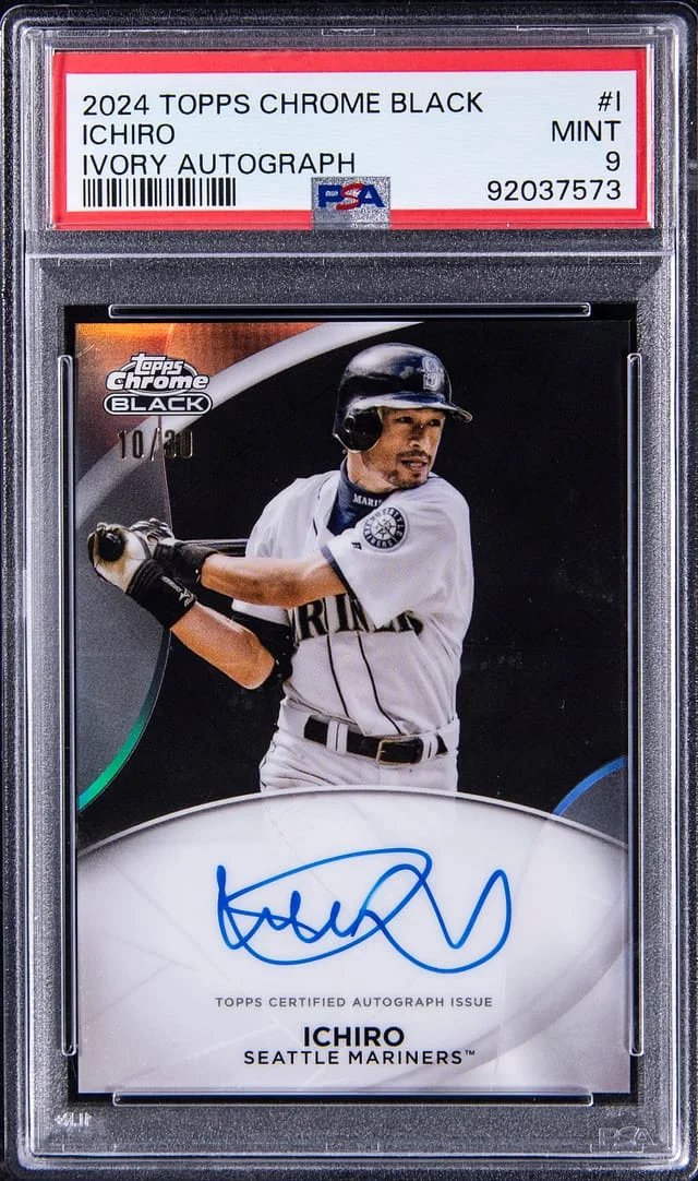 2024 Topps Chrome Black Ichiro Ivory Autograph #I card image