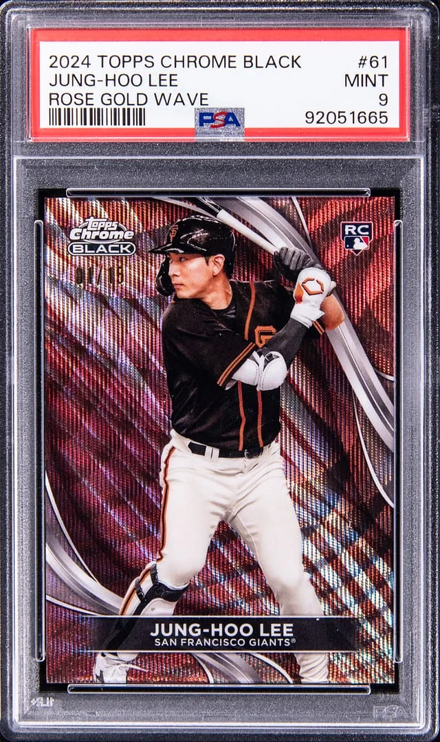 2024 Topps Chrome Black Jung-Hoo Lee Rose Gold Wave #61 card image