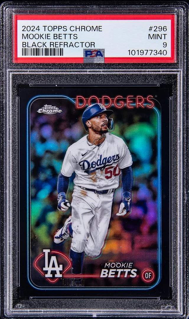 2024 Topps Chrome Black Mookie Betts Refractor #296 card image