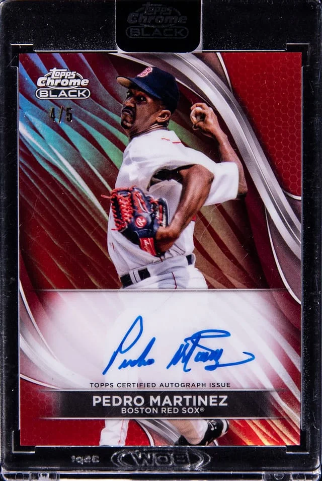 2024 Topps Chrome Black Pedro Martinez Autographs Red Refractor #CBA-PM card image