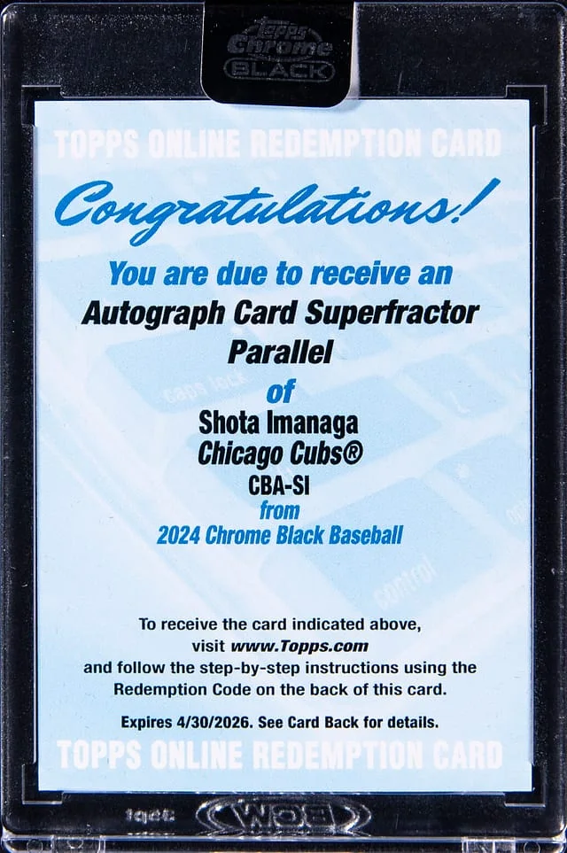 2024 Topps Chrome Black Shota Imanaga Autographs SuperFractor #CBA-SI card image