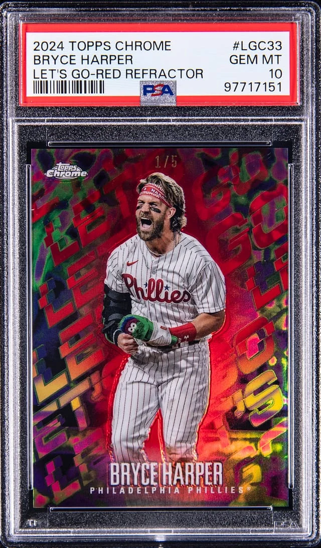 2024 Topps Chrome Bryce Harper Let's Go Red Refractor #LGC-33 card image