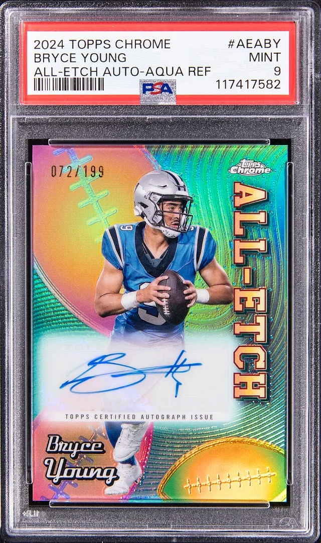 2024 Topps Chrome Bryce Young All-Etch Autographs Aqua Refractor #AEA-BY card image