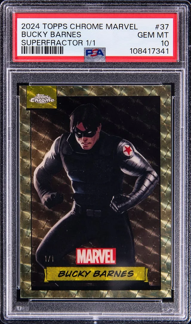2024 Topps Chrome Bucky Barnes Marvel SuperFractor #37 card image