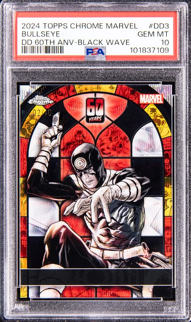 2024 Topps Chrome Bullseye Marvel DD 60th Anniversary Black Wave #DD-3 card image