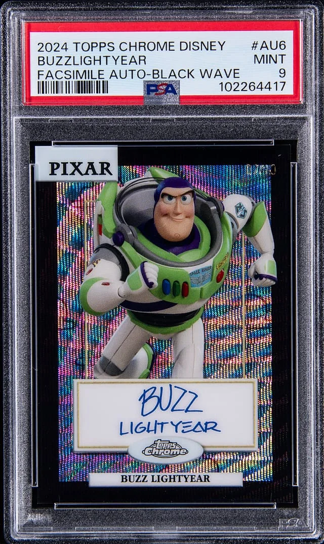 2024 Topps Chrome Buzz Lightyear Disney Facsimile Autograph Black Wave #AU-6 card image