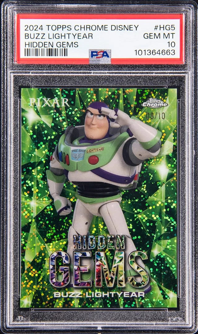 2024 Topps Chrome Buzz Lightyear Disney Hidden Gems Green Sparkle Refractor #HG5 card image