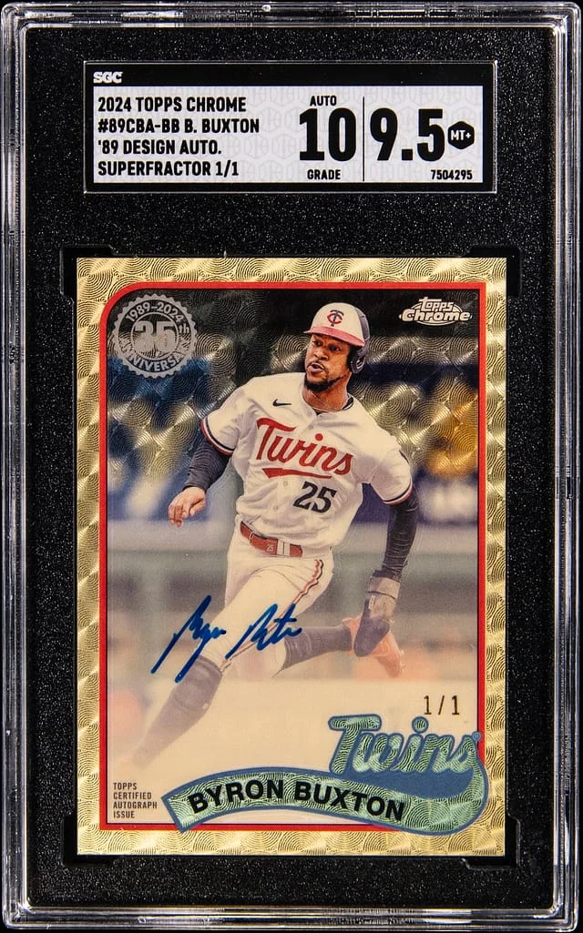 2024 Topps Chrome Byron Buxton 89 Design Autographs SuperFractor #89CBA-BB card image