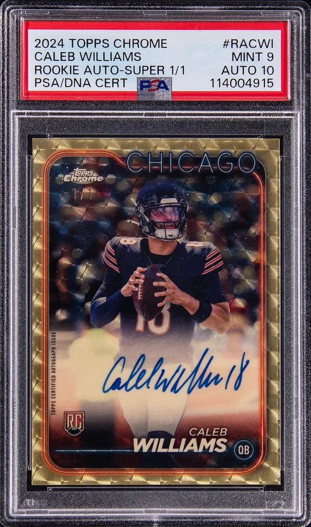 2024 Topps Chrome Caleb Williams Autographs SuperFractor #RA-CWI card image