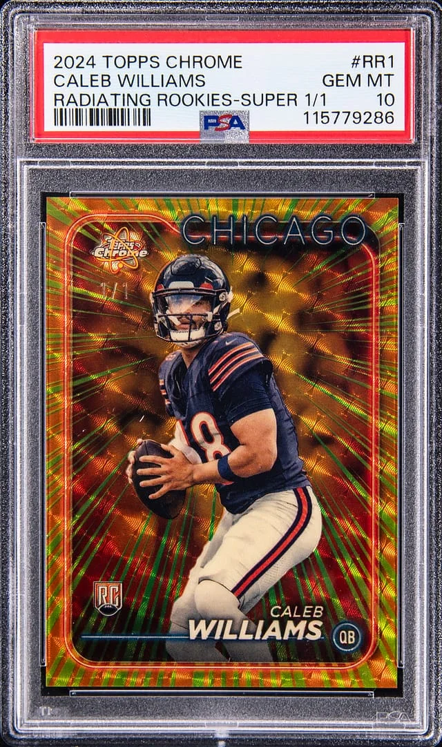 2024 Topps Chrome Caleb Williams Radiating Rookies SuperFractor #RR-1 card image