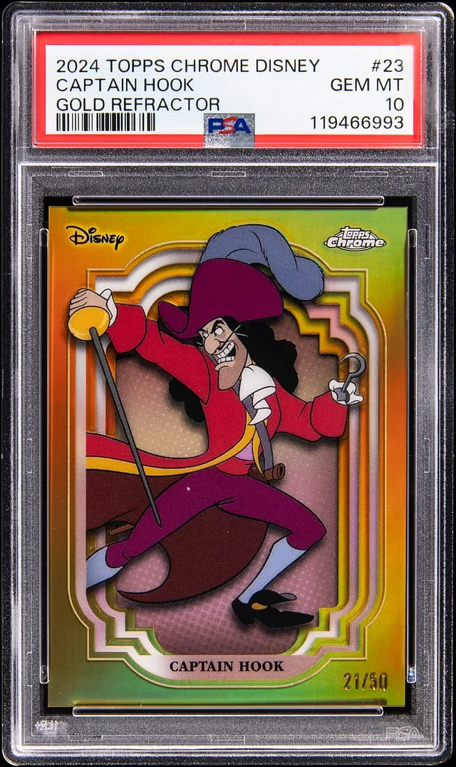 2024 Topps Chrome Captain Hook Disney Gold Refractor #23 card image