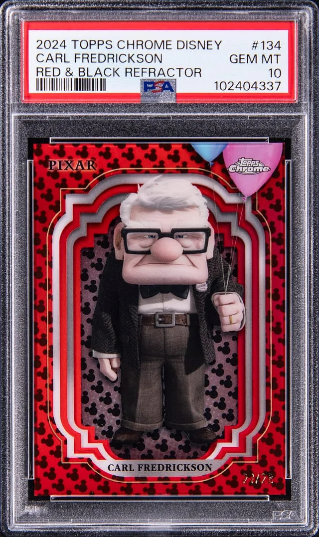 2024 Topps Chrome Carl Fredrickson Disney Red & Black Refractor #134 card image