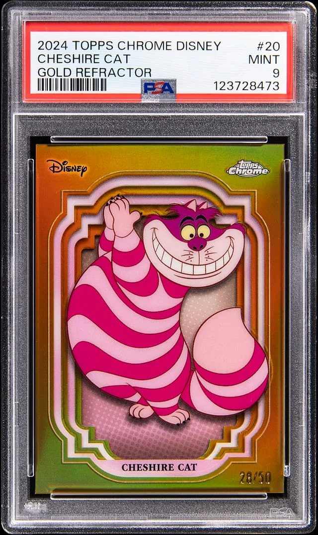 2024 Topps Chrome Cheshire Cat Disney Gold Refractor #20 card image