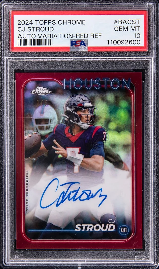 2024 Topps Chrome CJ Stroud Red Refractor #BA-CST card image