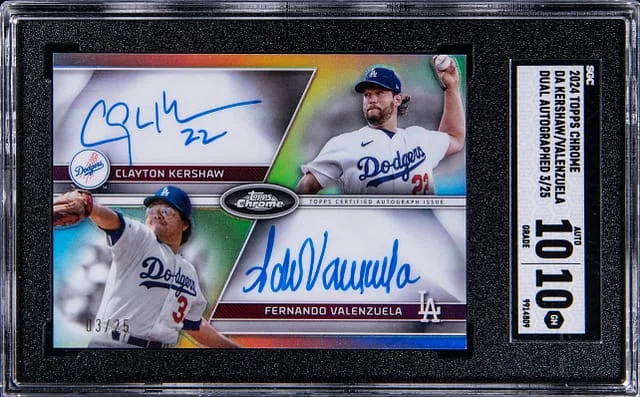 2024 Topps Chrome Clayton Kershaw/Fernando Valenzuela Dual Autographs #DA-KV card image