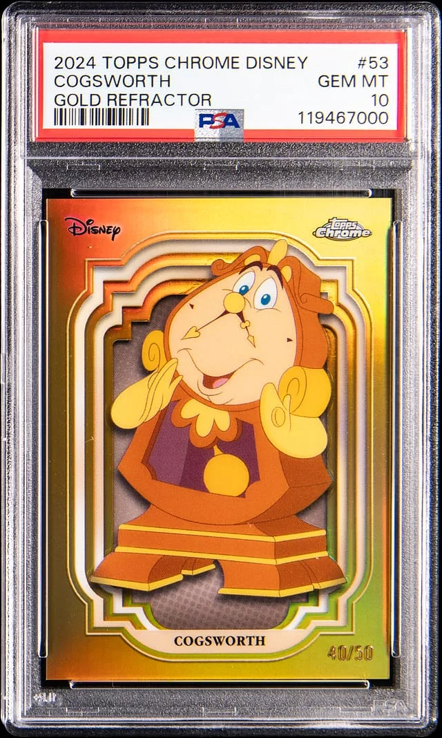 2024 Topps Chrome Cogsworth Disney Gold Refractor #53 card image