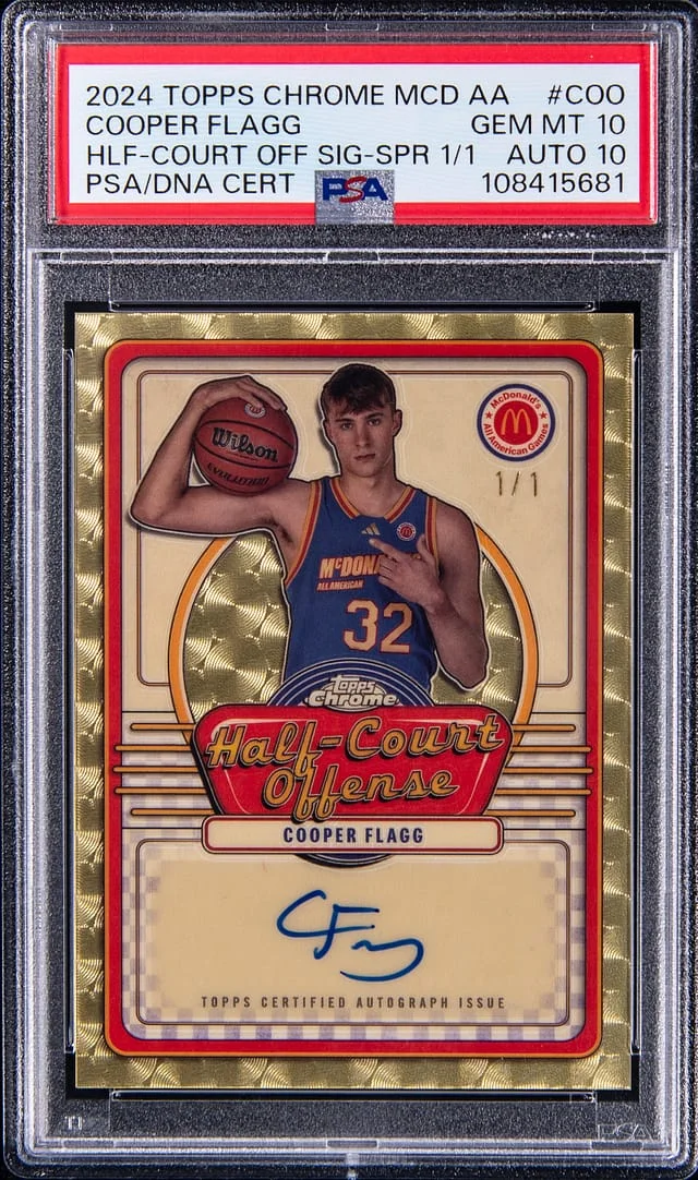 2024 Topps Chrome Cooper Flagg McDonalds All American Half-Court Offense Signatures SuperFractor #IML-COO card image