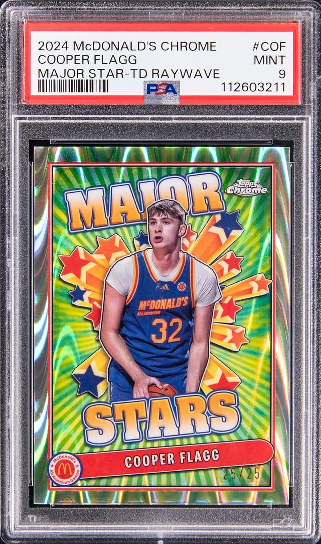 2024 Topps Chrome Cooper Flagg Mcdonald's Major Stars Tie Die Raywave Refractor #SES-COF card image