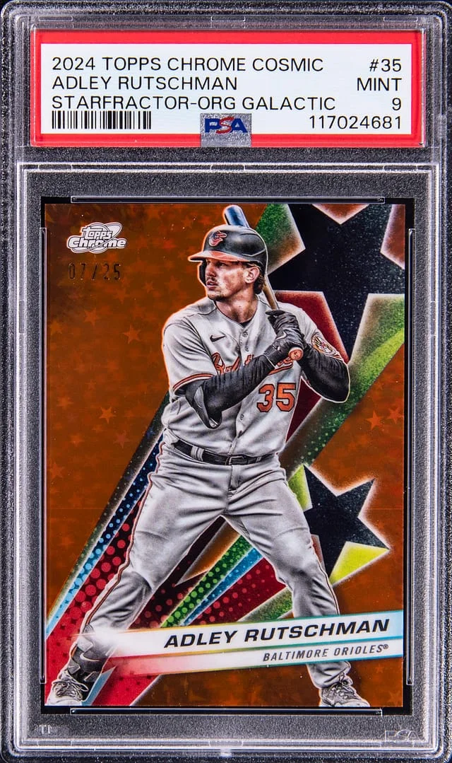 2024 Topps Chrome Cosmic Adley Rutschman Starfractor Orange Galactic #35 card image