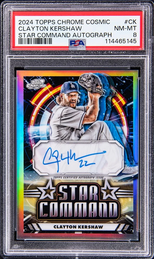 2024 Topps Chrome Cosmic Clayton Kershaw Star Command Autograph #CK card image