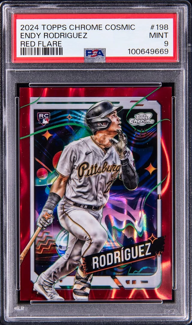 2024 Topps Chrome Cosmic Endy Rodriguez Red Flare #198 card image