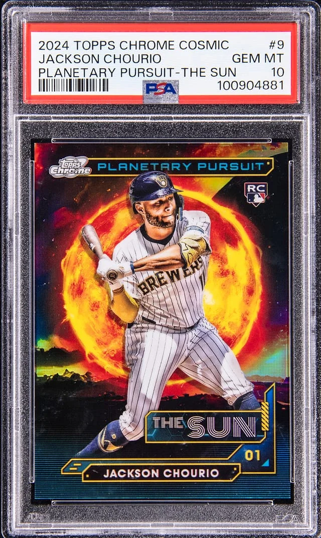 2024 Topps Chrome Cosmic Jackson Chourio Planetary Pursuit The Sun #PPS-9 card image