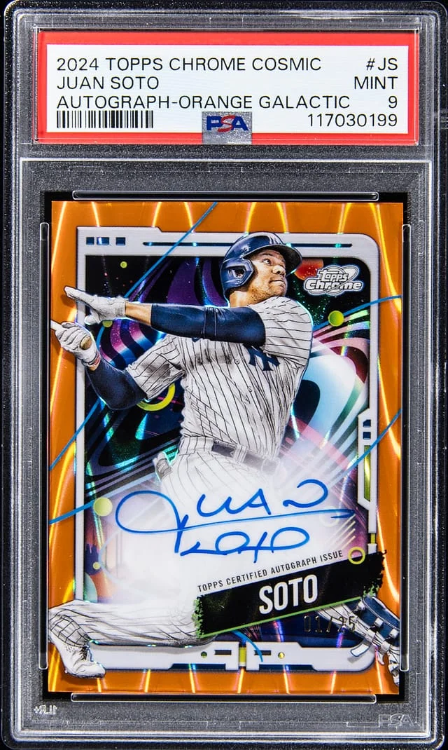 2024 Topps Chrome Cosmic Juan Soto Autograph Orange Galactic #CCA-JS card image