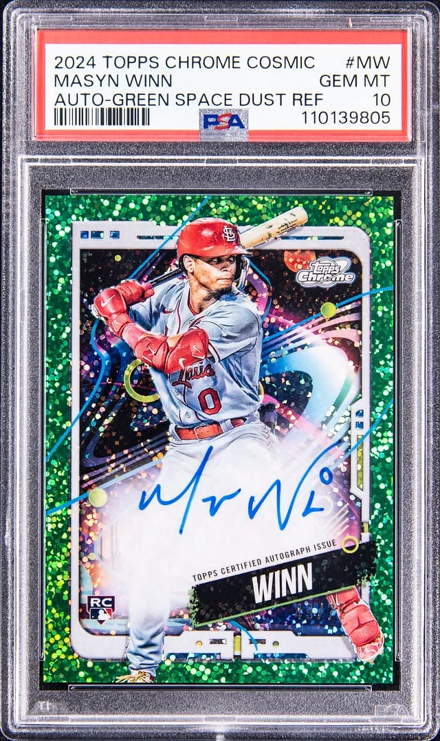 2024 Topps Chrome Cosmic Masyn Winn Autograph Green Space Dust Refractor #MW card image
