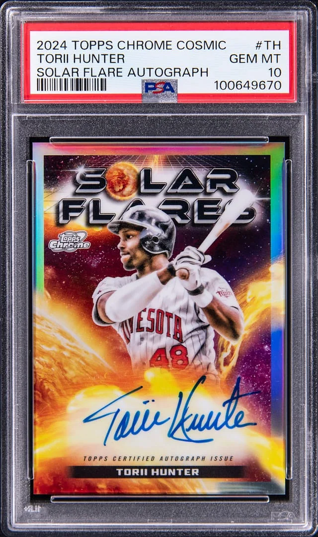 2024 Topps Chrome Cosmic Torii Hunter Solar Flare Autograph #SFA-TH card image
