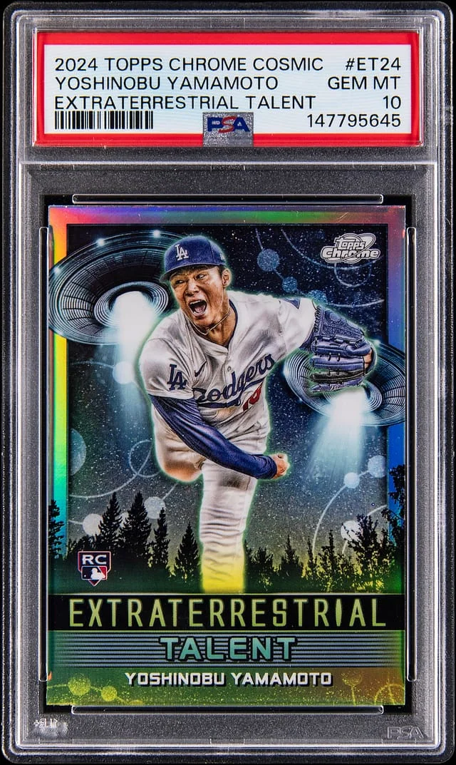 2024 Topps Chrome Cosmic Yoshinobu Yamamoto Extraterrestrial Talent #ET-24 card image