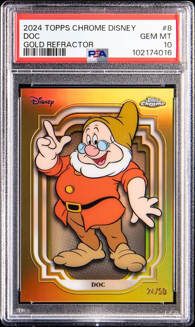 2024 Topps Chrome Doc Disney Gold Refractor #8 card image