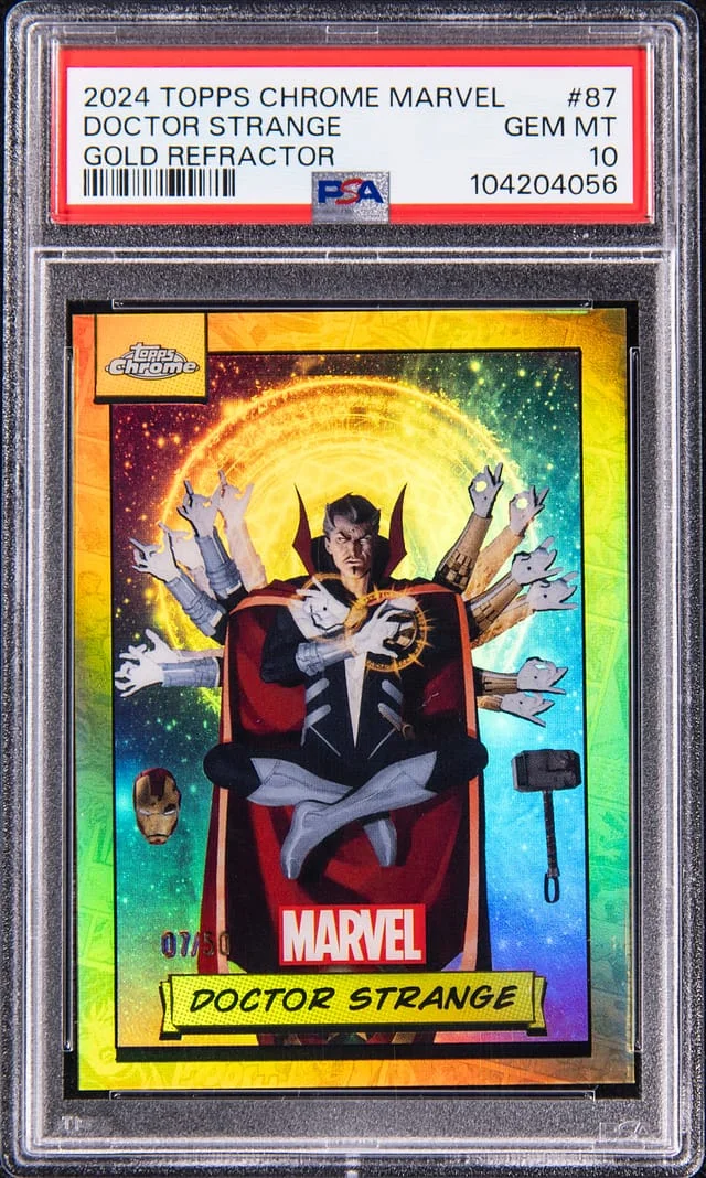 2024 Topps Chrome Doctor Strange Marvel Gold Refractor #87 card image