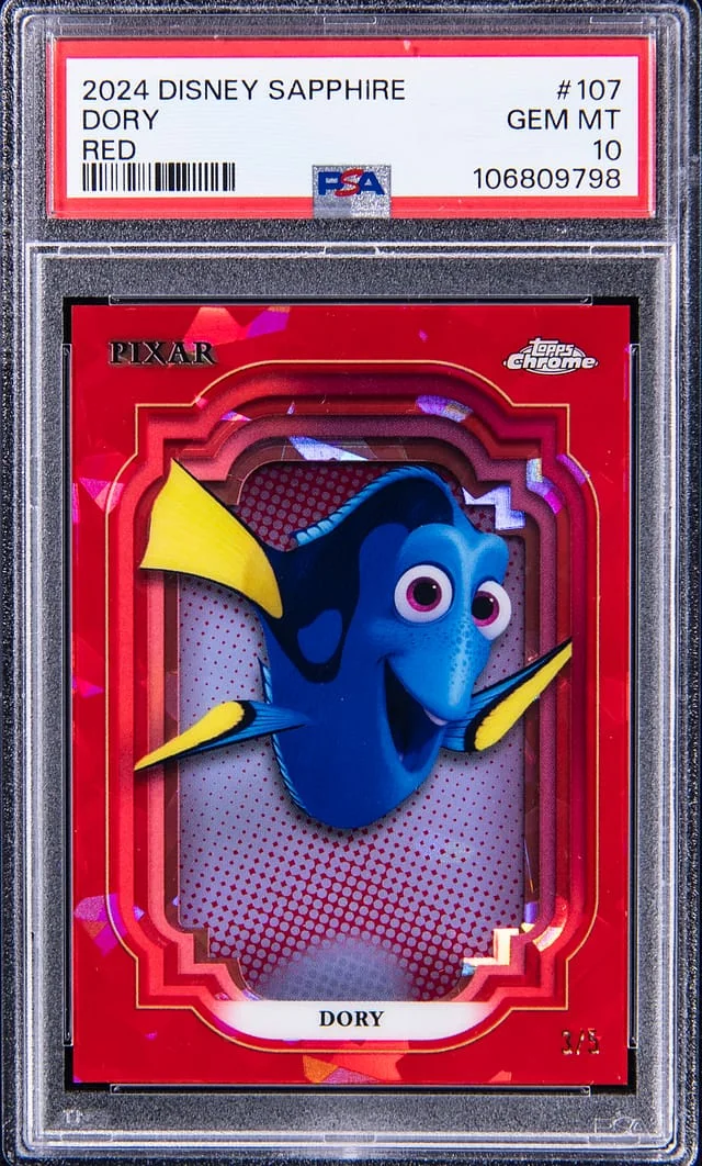 2024 Topps Chrome Dory Disney Sapphire Red #107 card image