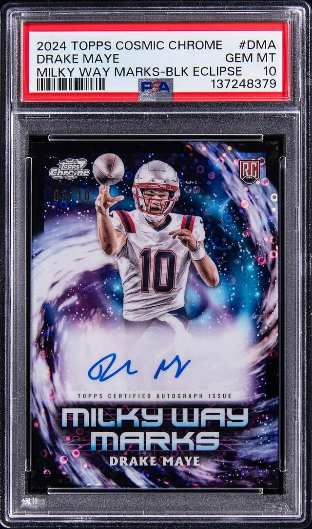 2024 Topps Chrome Drake Maye Milky Way Marks Black Eclipse #MWM-DMA card image