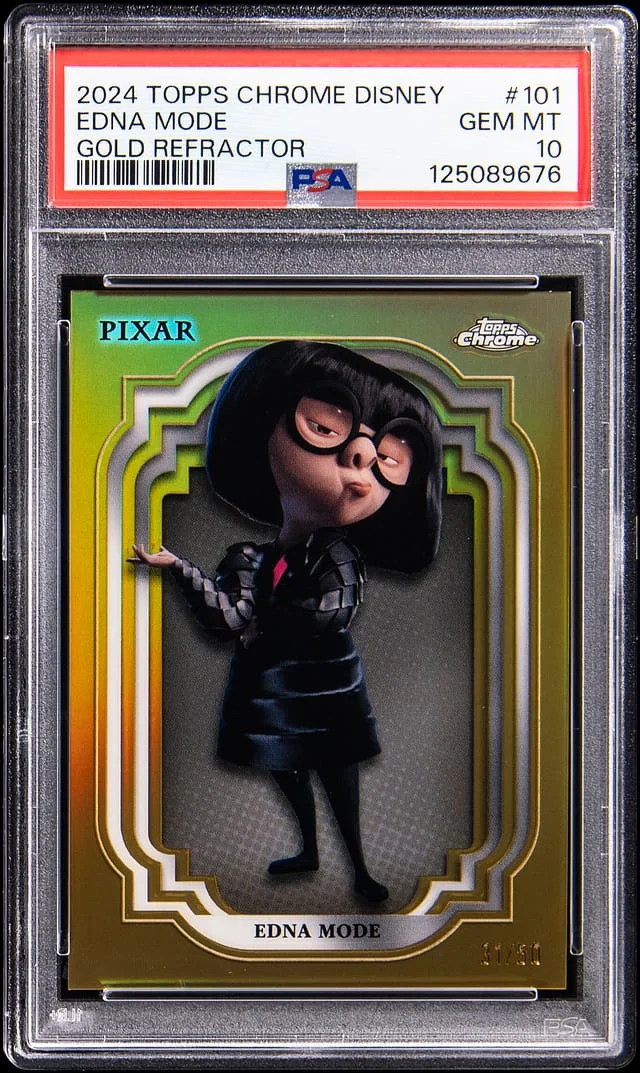 2024 Topps Chrome Edna Mode Disney Gold Refractor #101 card image