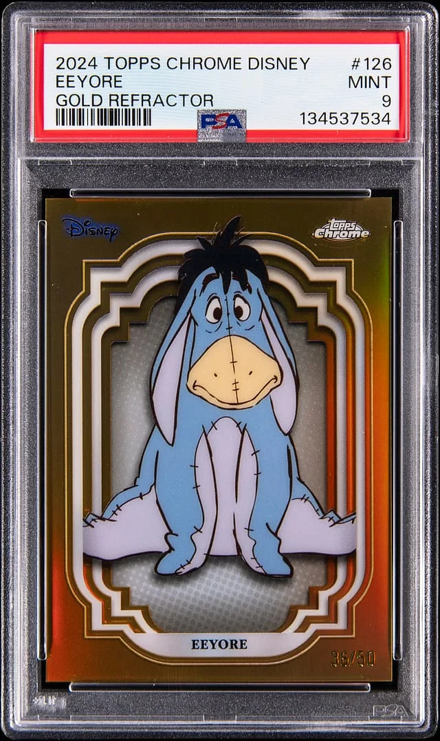 2024 Topps Chrome Eeyore Disney Gold Refractor #126 card image