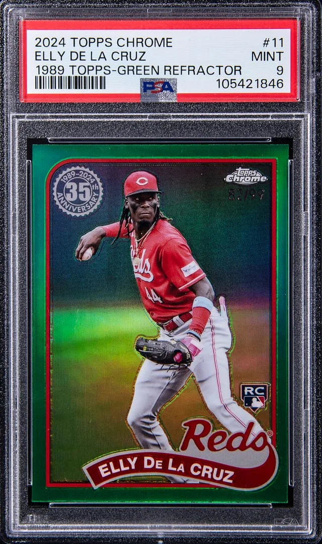 2024 Topps Chrome Elly De La Cruz 1989 Topps Green Refractor #11 card image