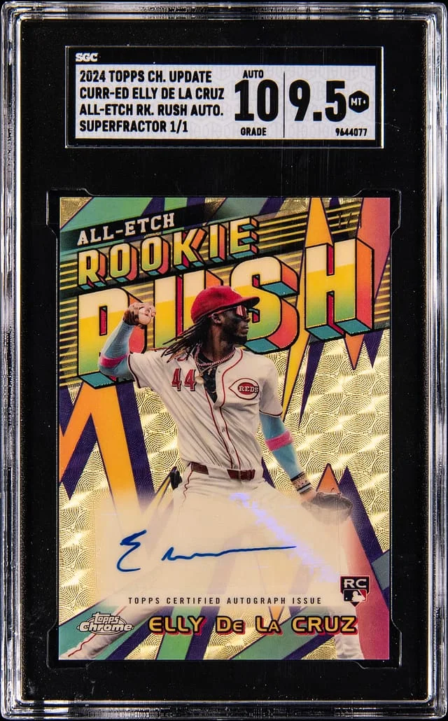 2024 Topps Chrome Elly De La Cruz All-Etch Rush Autographs SuperFractor #CURR-ED card image