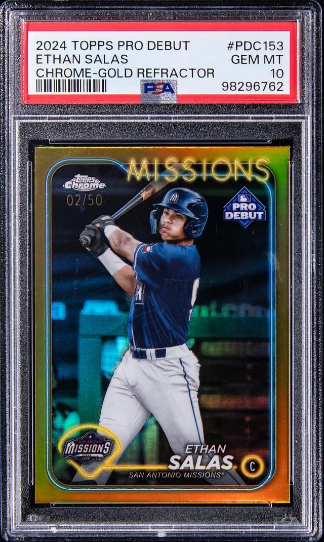 2024 Topps Chrome Ethan Salas Pro Debut Gold Refractor #PDC-153 card image