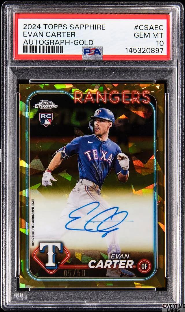 2024 Topps Chrome Evan Carter Autograph Gold #CSA-EC card image