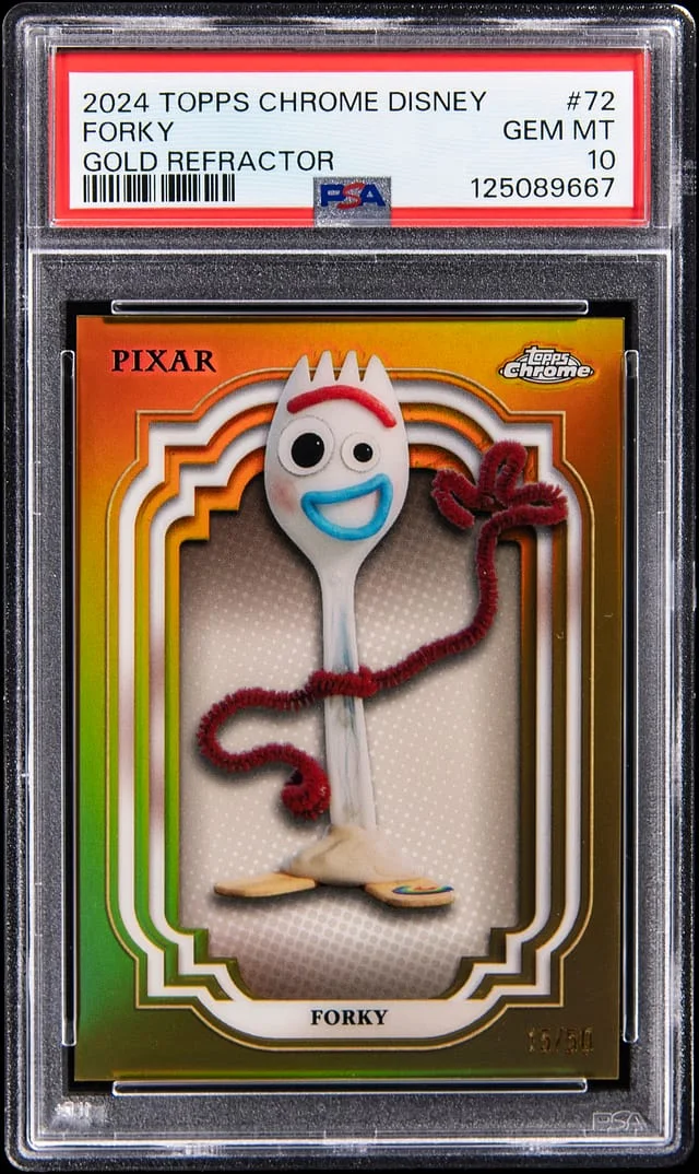 2024 Topps Chrome Forky Disney Gold Refractor #72 card image