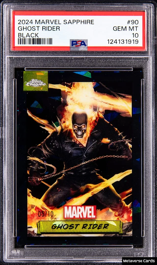 2024 Topps Chrome Ghost Rider Marvel Blue Wave #90 card image
