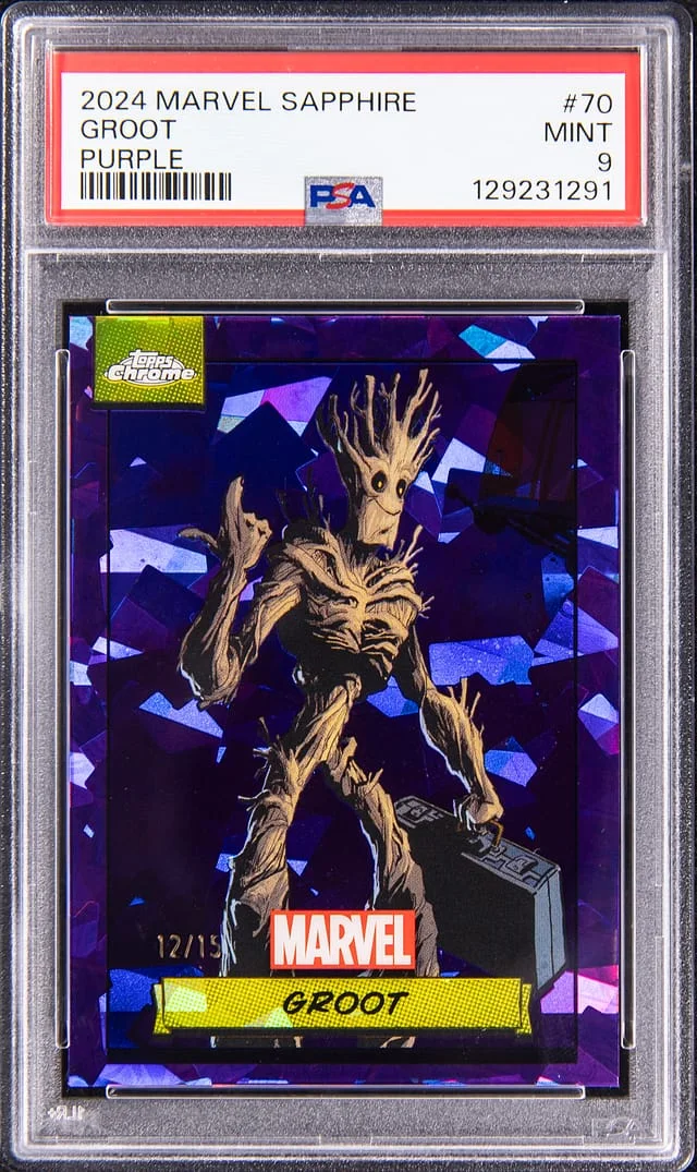 2024 Topps Chrome Groot Marvel Sapphire Purple #70 card image