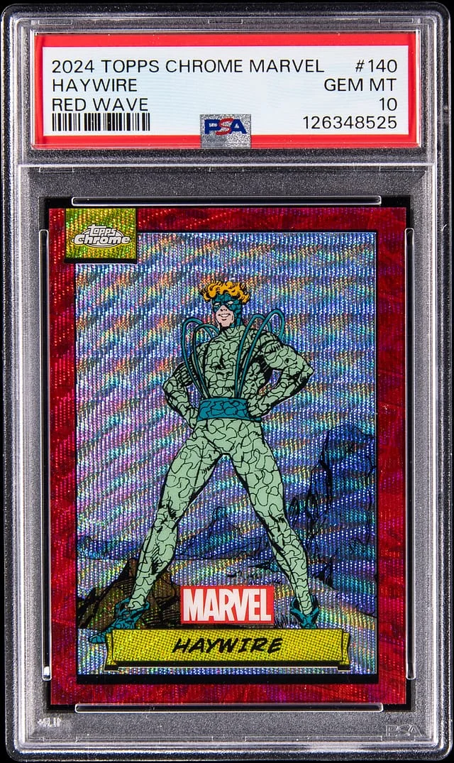 2024 Topps Chrome Haywire Marvel Red Wave #140 card image